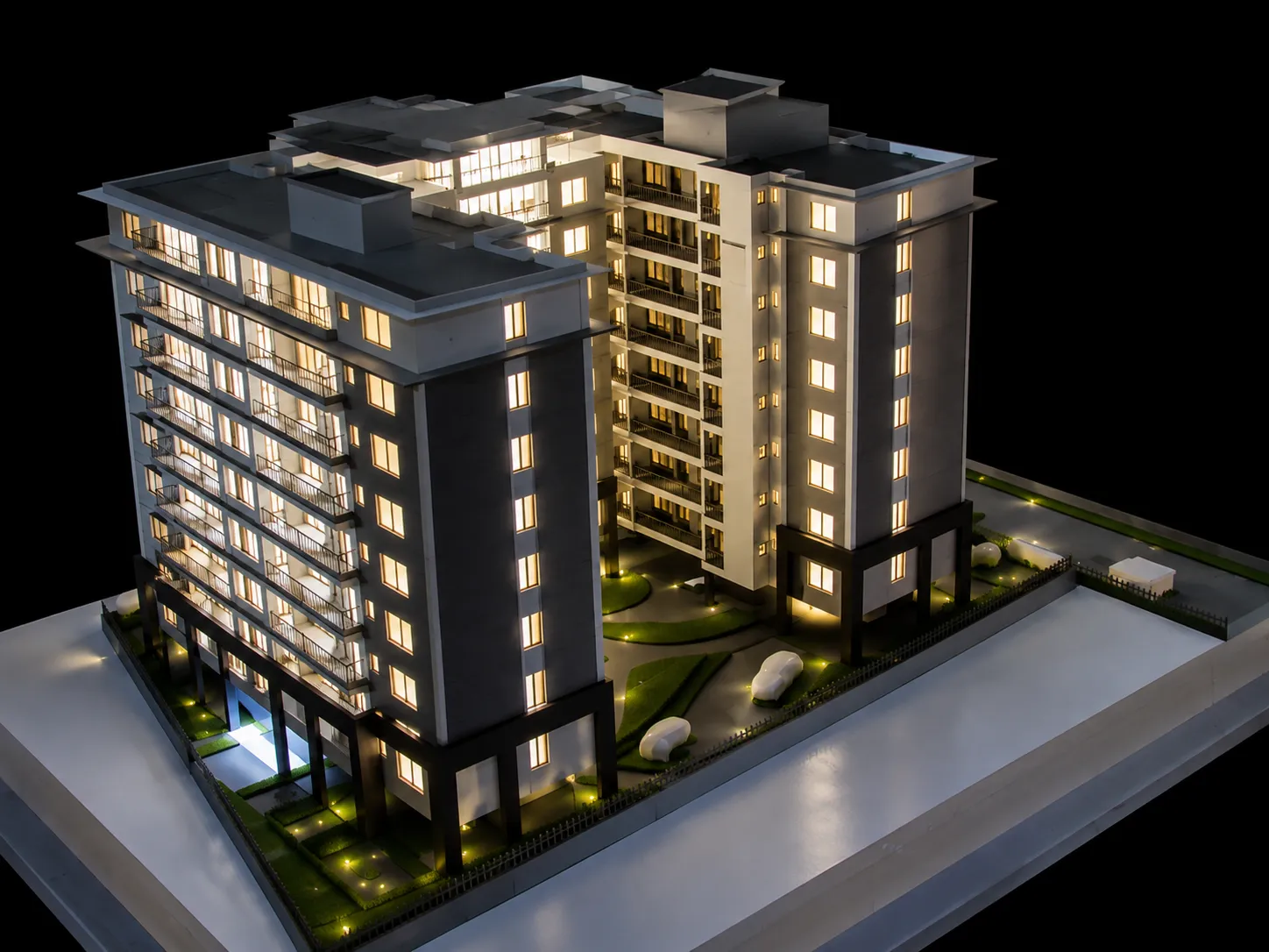 Apartment complex scale model