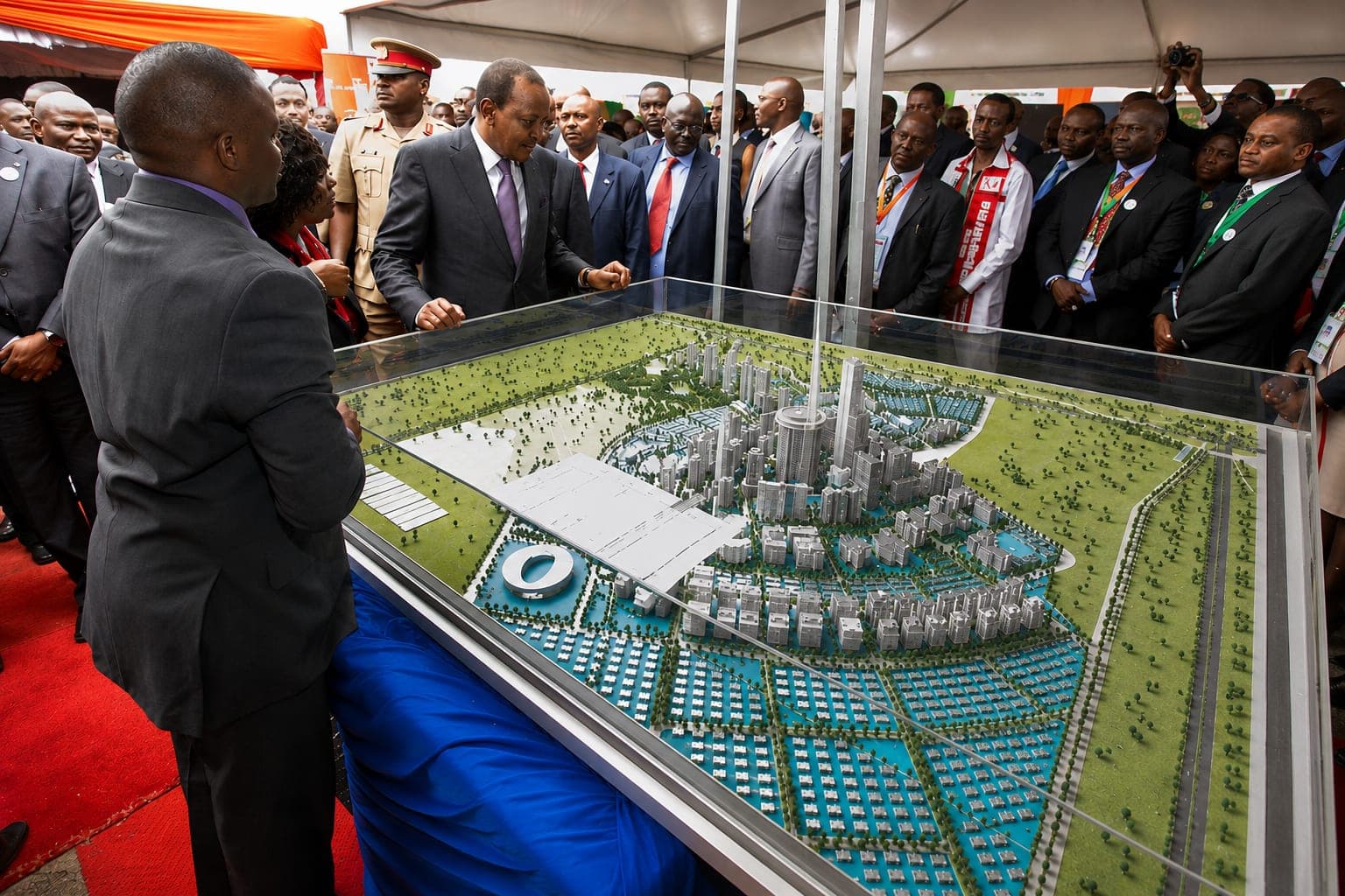 Scale model of a smart city master plan
