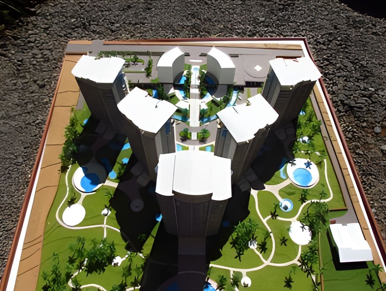 Detailed architectural scale model