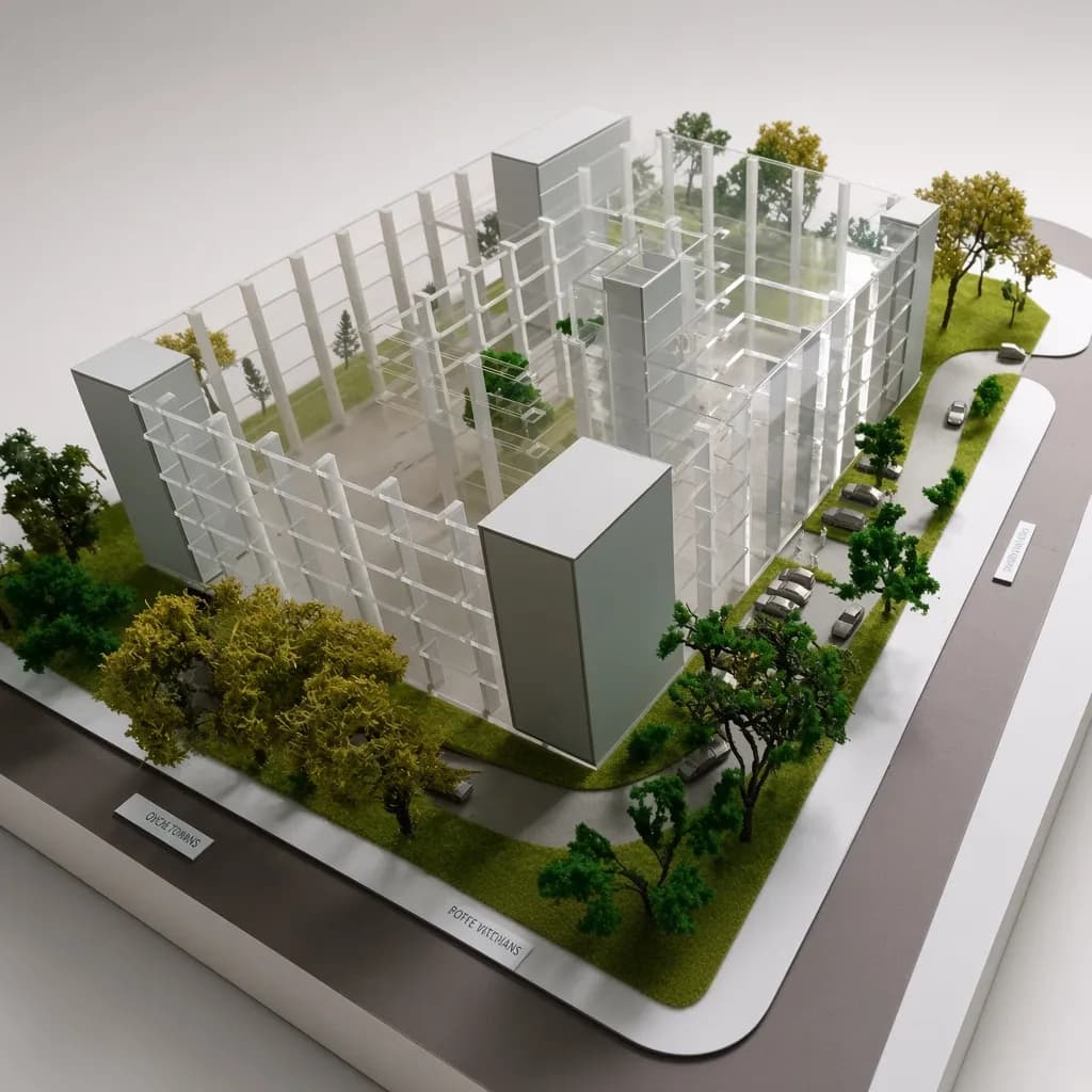 Innovative architectural scale model with new materials