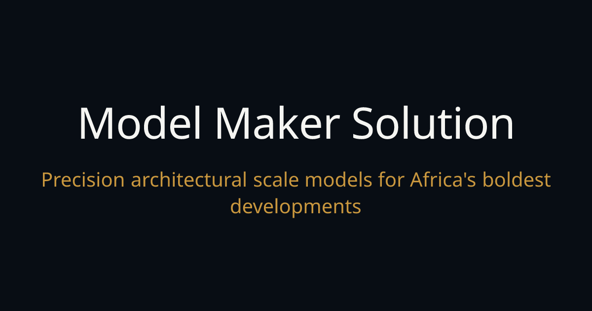 Architectural Scale Models | Model Maker Solution